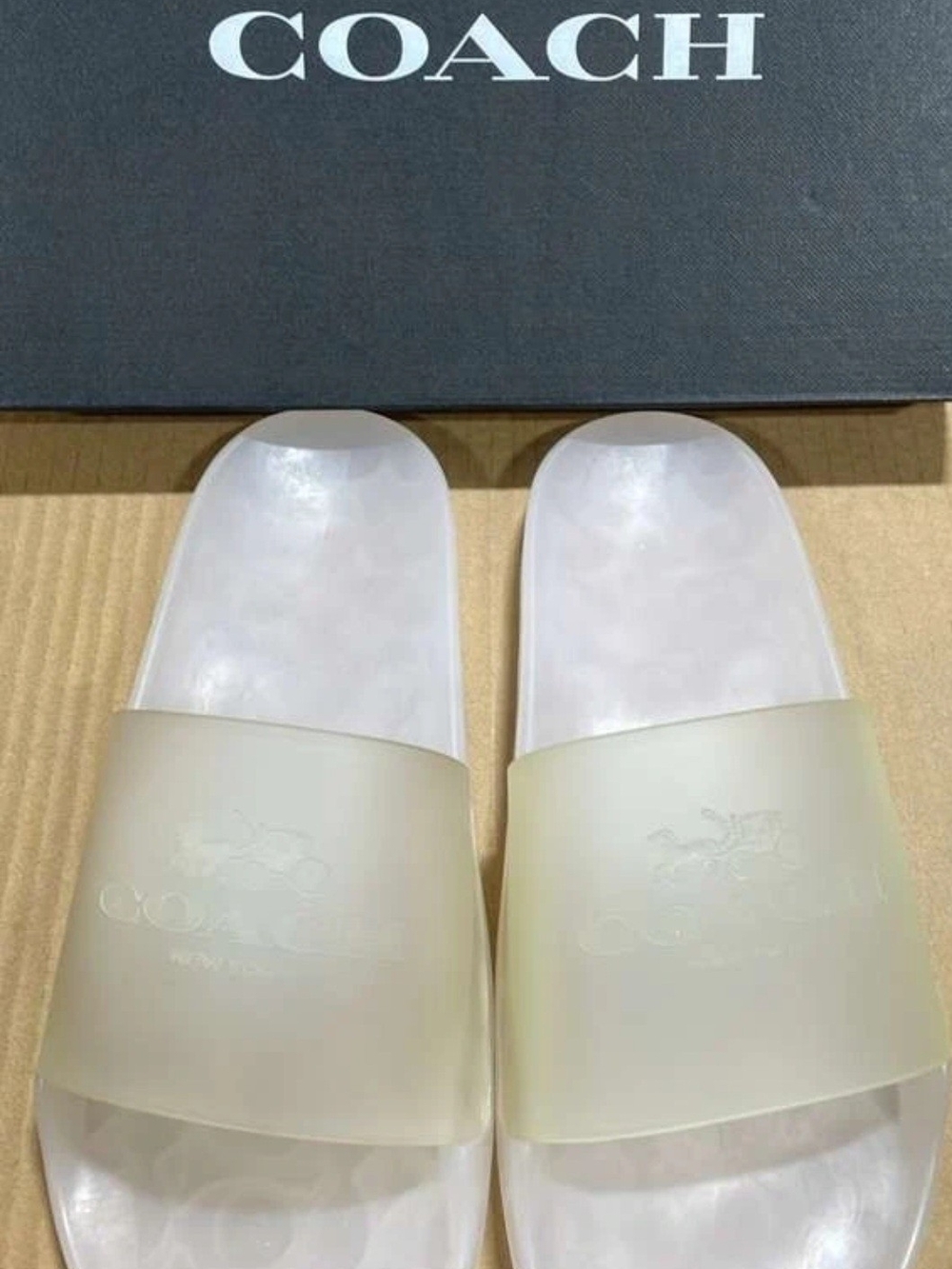 Coach Chalk Translucent Slide Sandals
